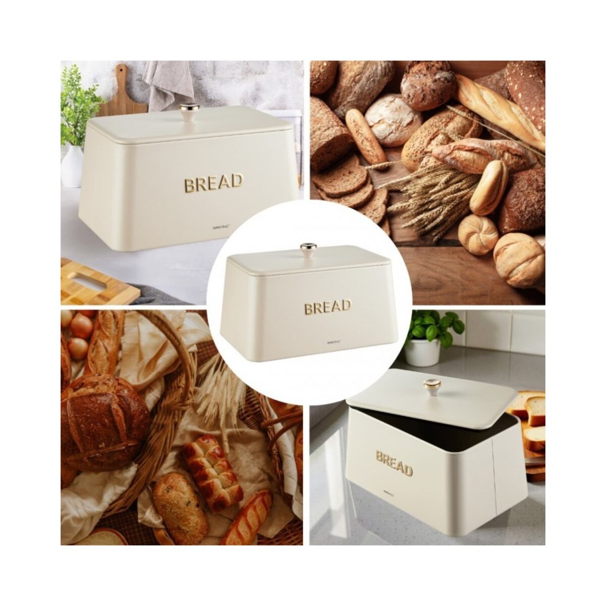 Kinghoff elegancki chlebak stalowy 62392