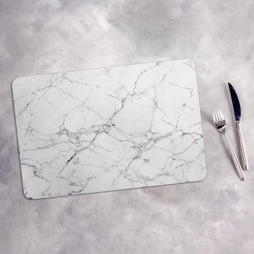 Komplet mat pod talerz Biały marmur, 6 szt. 45x30cm