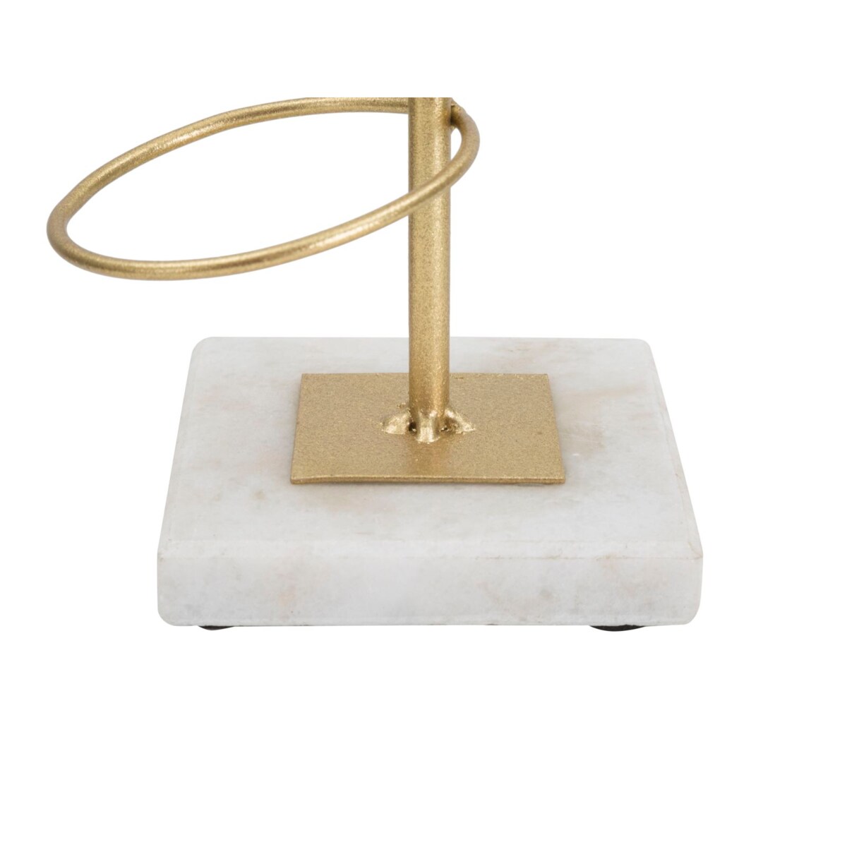 Świecznik dekoracyjny Rings, 14 x 13 x 46 cm, świecznik na świecę, złoty, biały, żelazo, marmur, Mauro Ferretti