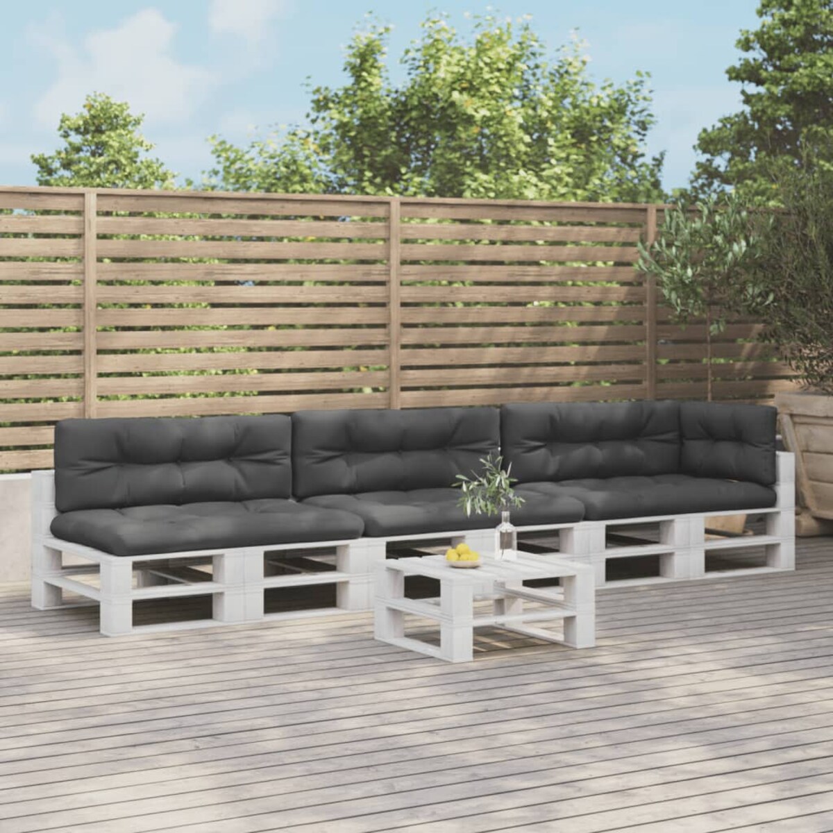 vidaXL Poduszki na palety, 7 szt., antracytowe, tkanina