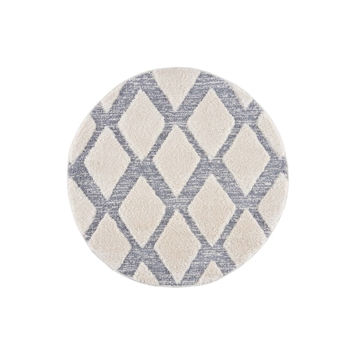 Dywan okrągły z efektem high low geometryczny Focera 44970 Szary Krem 160x160