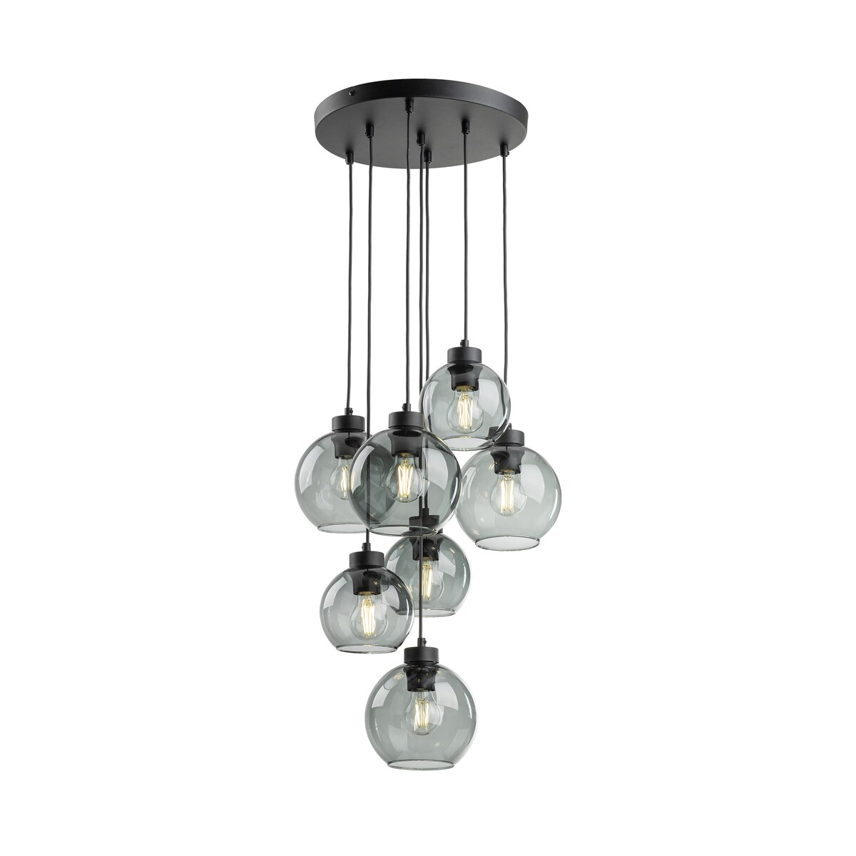 Lampa wisząca CUBUS GRAPHITE TK Lighting 10207, 7xE27, grafitowa, regulowana wysokość, nowoczesna do salonu i jadalni
