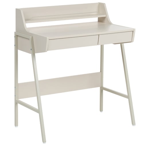 Biurko z nadstawką BROXTON 77 cm 46 cm Jasnobeżowy