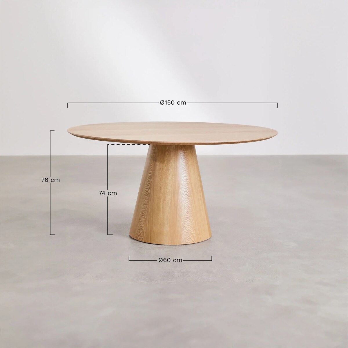 Okrągły stół jadalniany z drewna Ø150 cm Aura naturalny