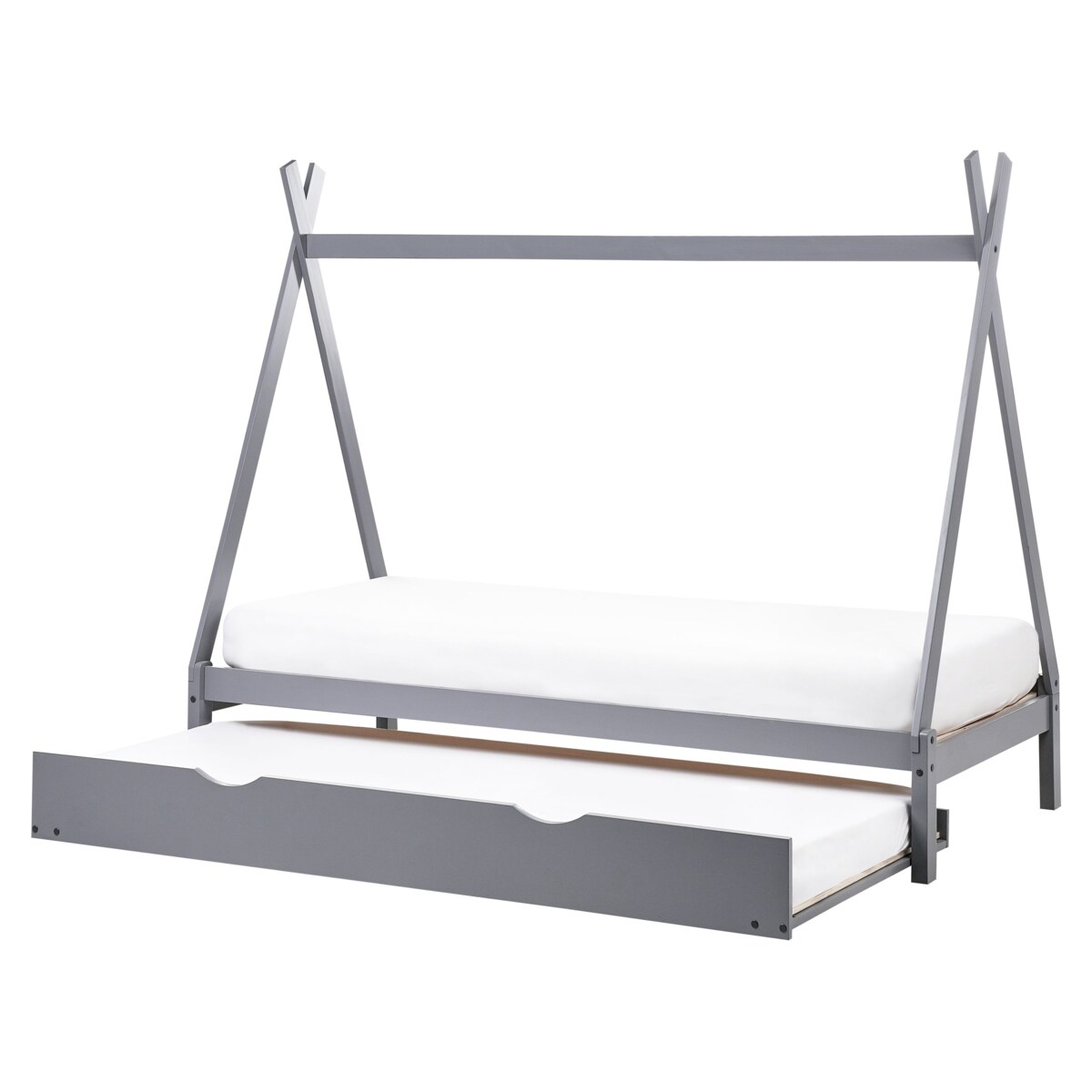 Łóżko wysuwane Drewno sosnowe TALMONTIERS 90 x 200 cm Szary