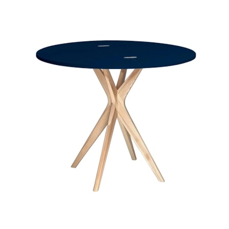 Stół półokrągły CUTTI 90x90 rozkładany granatowy/jesion