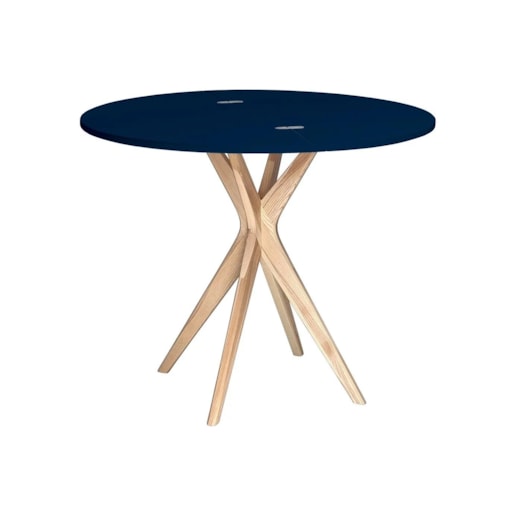 Stół półokrągły CUTTI 90x90 rozkładany granatowy/jesion