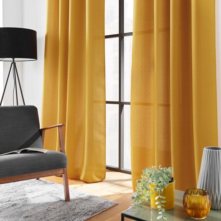 Zasłona na przelotkach SOLINE OCHRE, 140 x 260 cm, kolor ochry