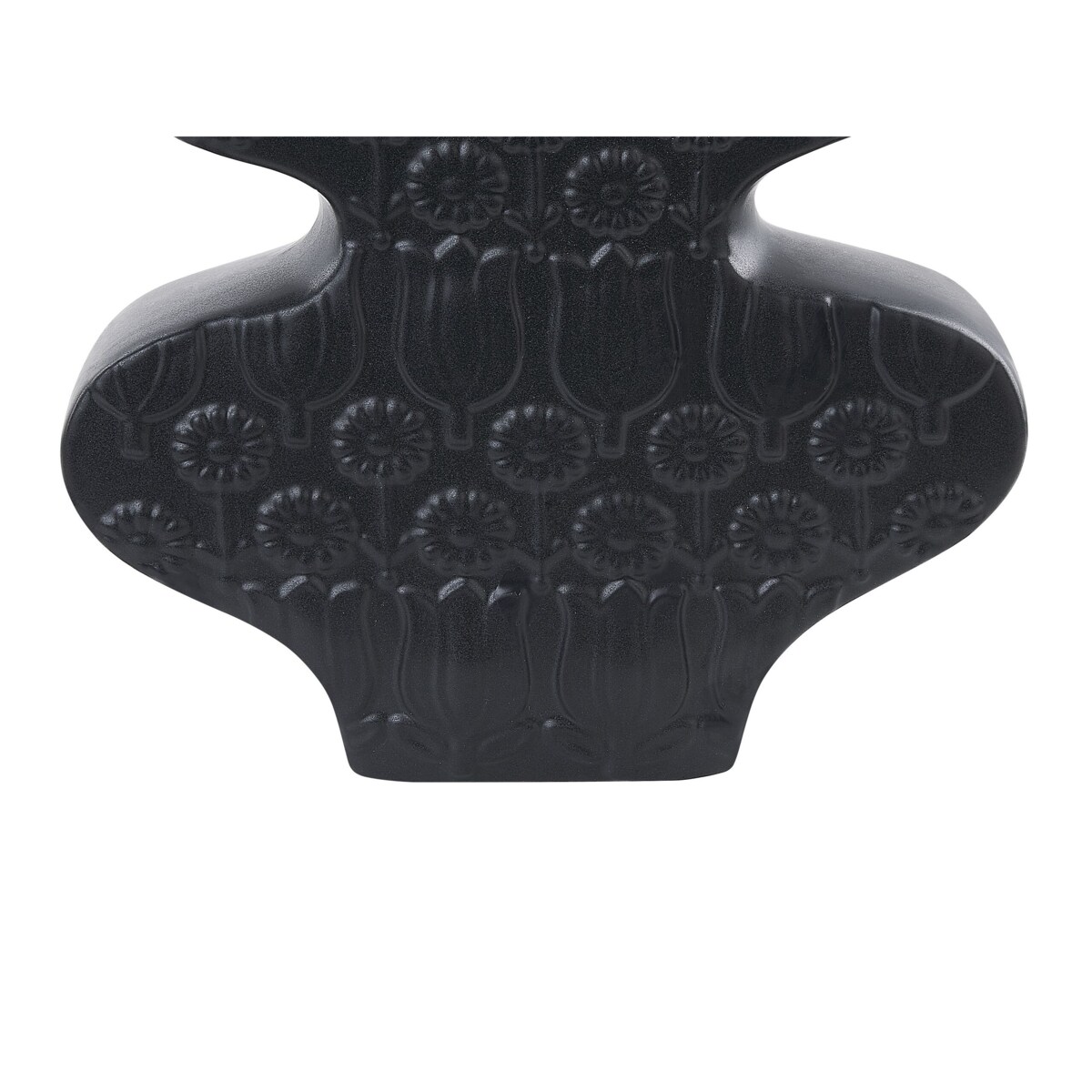 Wazon na kwiaty ceramiczny czarny ARGOS
