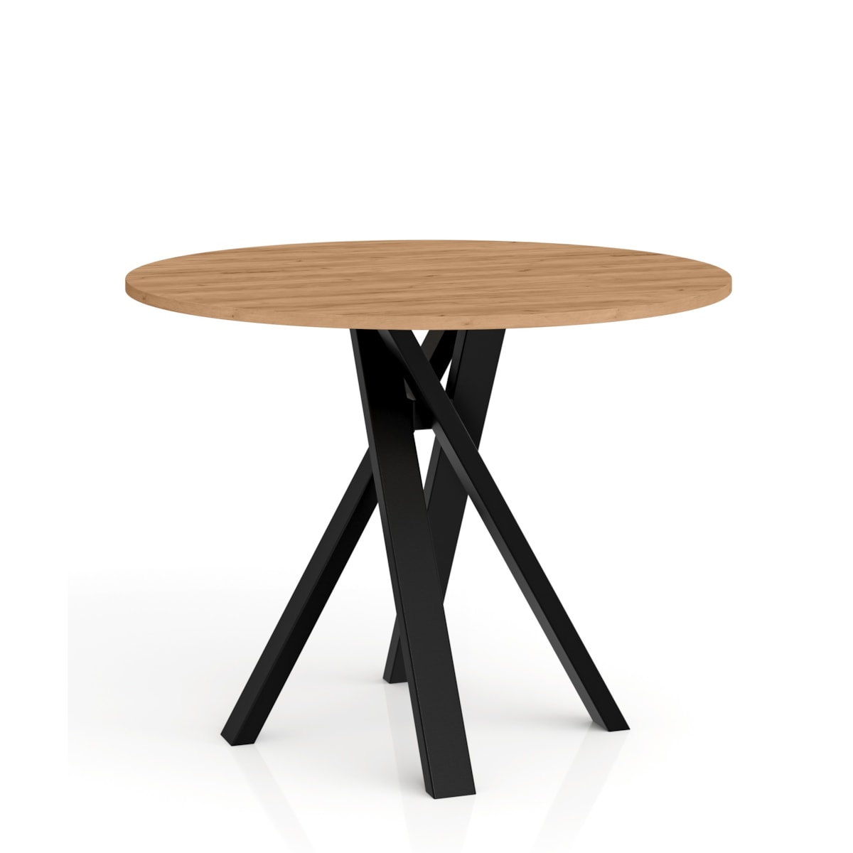 Okrągły stół IGO na matealowej podstawie średnica blatu 90cm- craft złoty