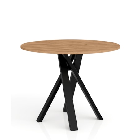 Okrągły stół IGO na matealowej podstawie średnica blatu 90cm- craft złoty