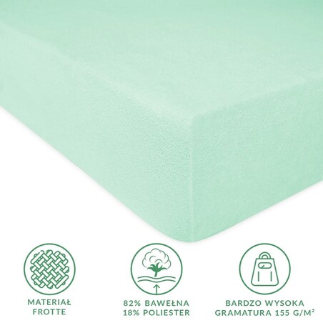 Prześcieradło frotte z gumką 120x200 kolor morski