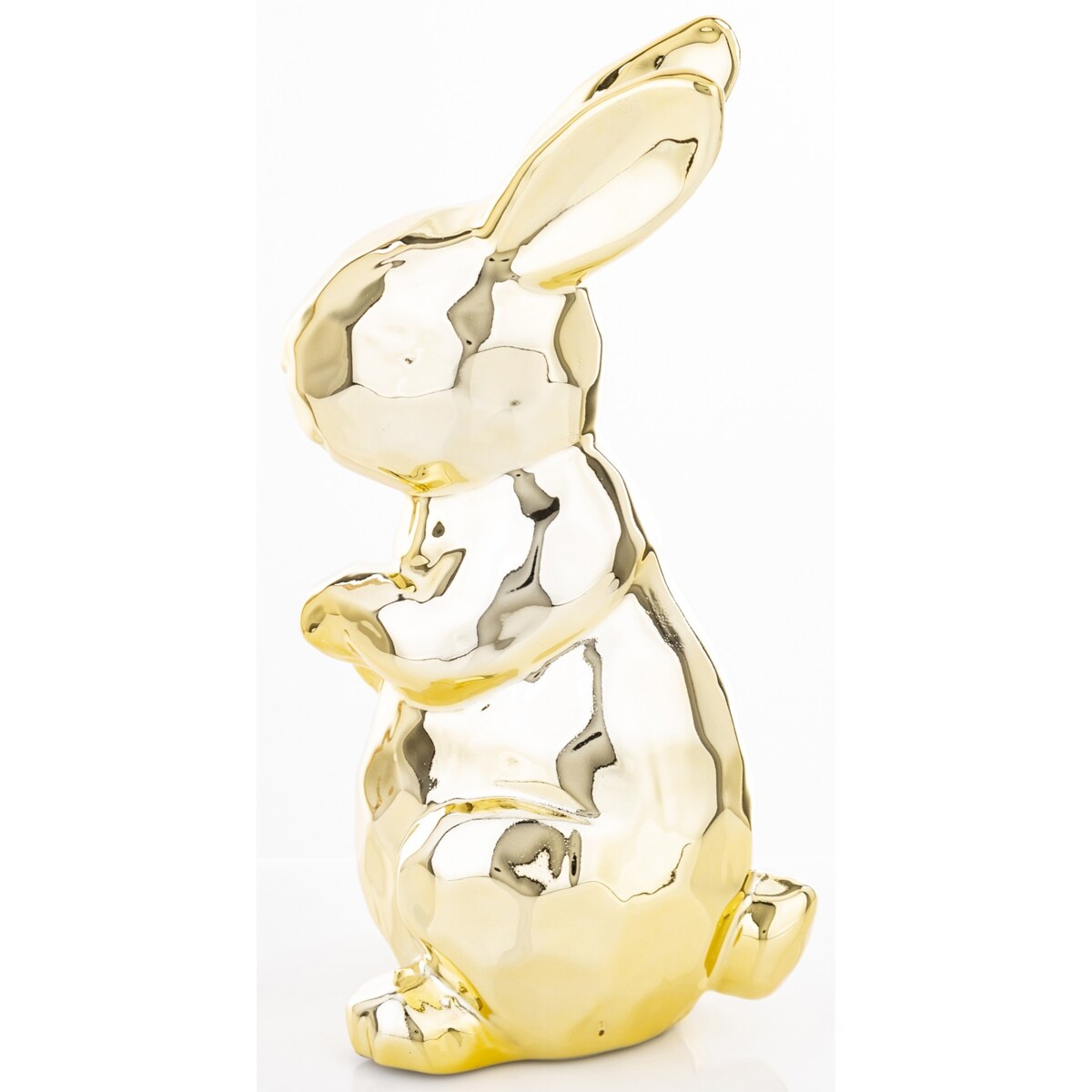 Dekoracja - złota figurka królika 14,5x6x7 cm CONIGLIO DORATO - II