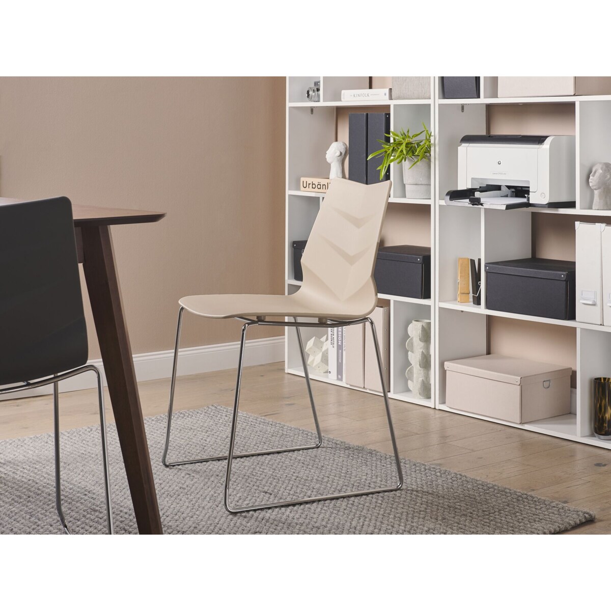 Zestaw 4 krzeseł do jadalni beżowy HARTLEY