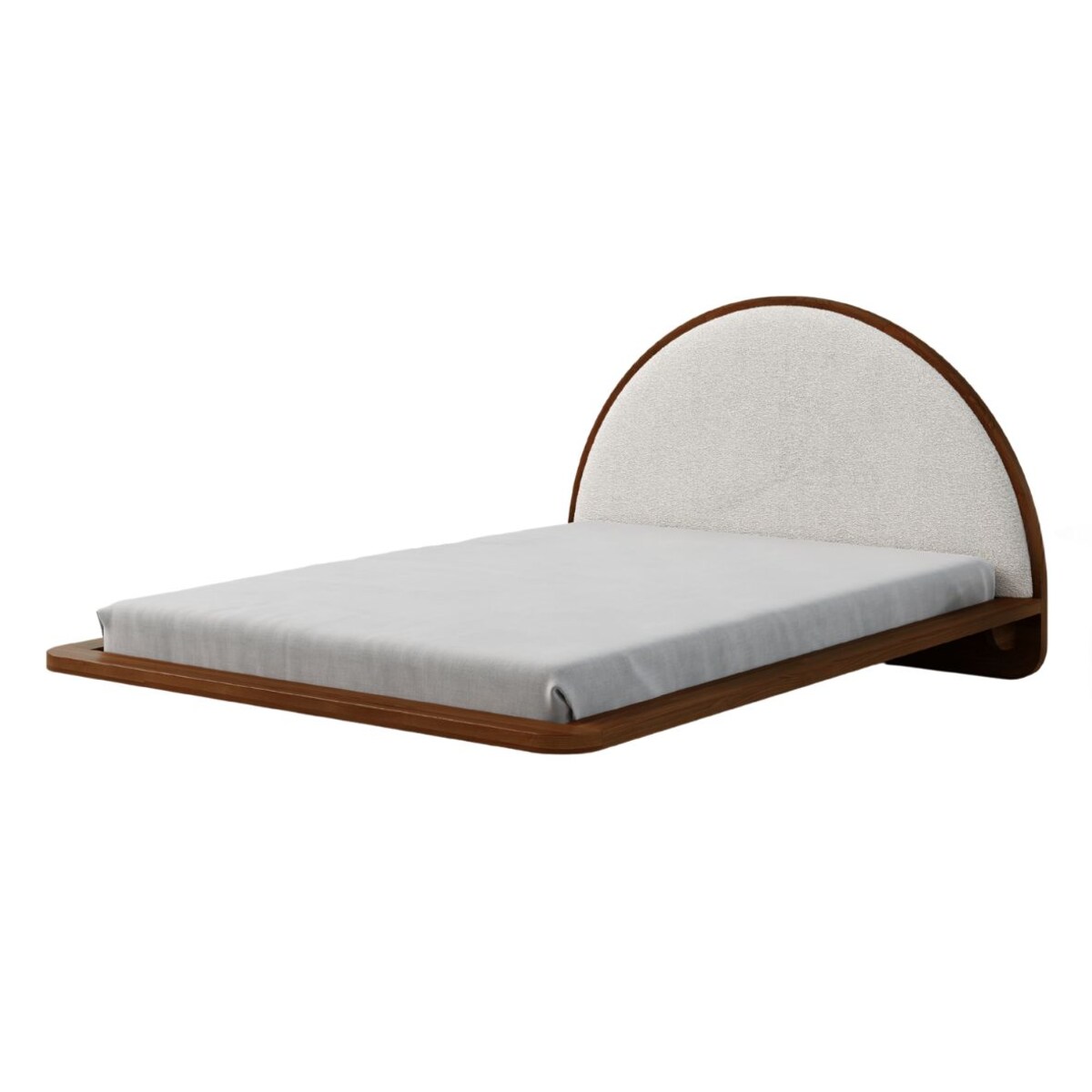 Łóżko lewitujące drewniane bukowe Visby MOMOKO / 180x200 cm, kolor orzech