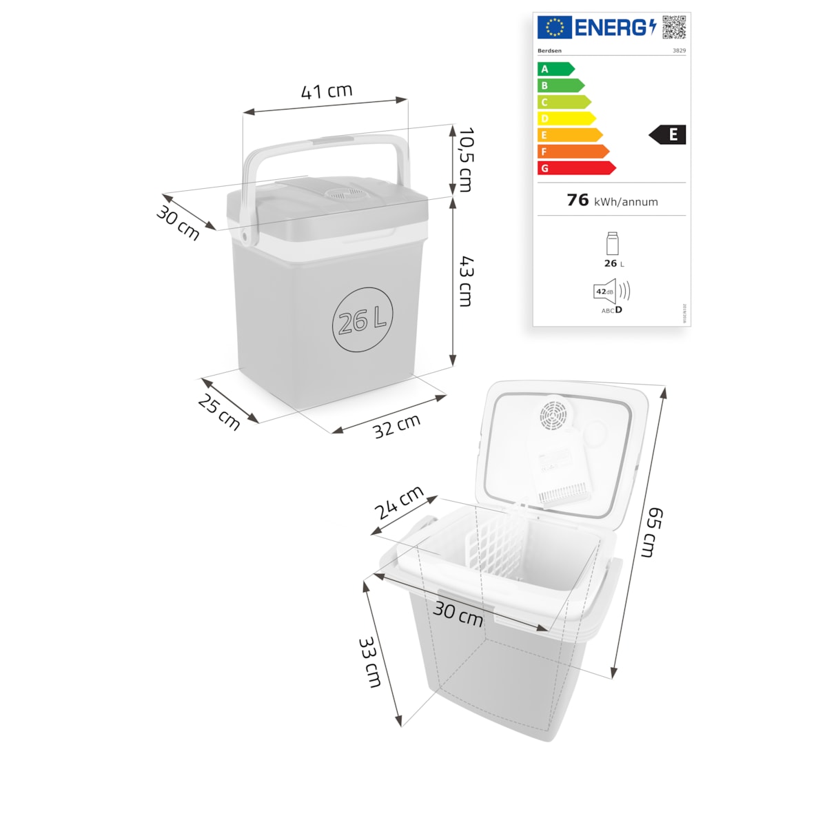 Lodówka turystyczna samochodowa 12V/230V USB funkcja grzania 26l Berdsen