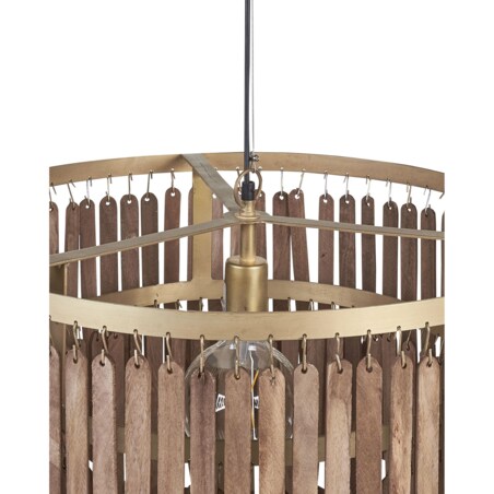 Lampa wisząca drewno mango ciemna KAVERI