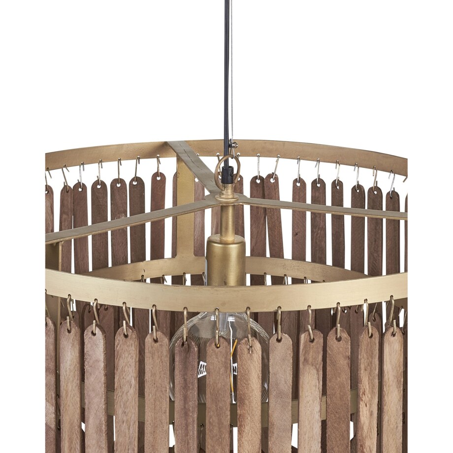 Lampa wisząca drewno mango ciemna KAVERI