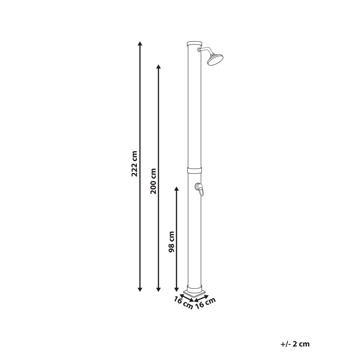 Prysznic ogrodowy solarny wolnostojący ELQUI Srebrny