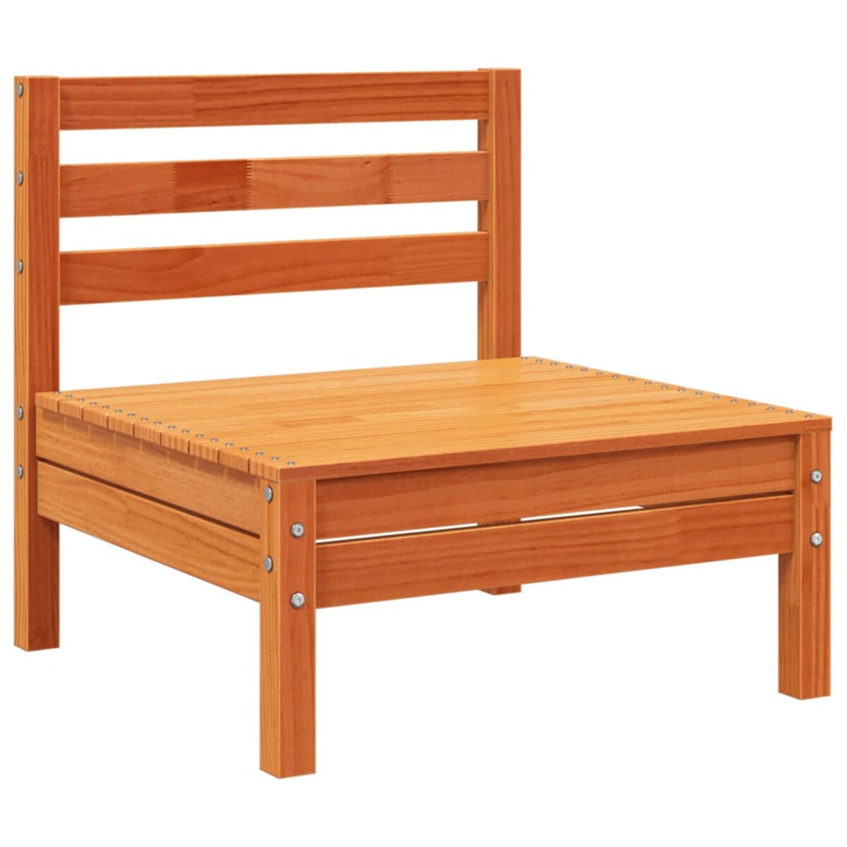 vidaXL Sofa ogrodowa z podnóżkiem, 3-os., woskowy brąz, lita sosna