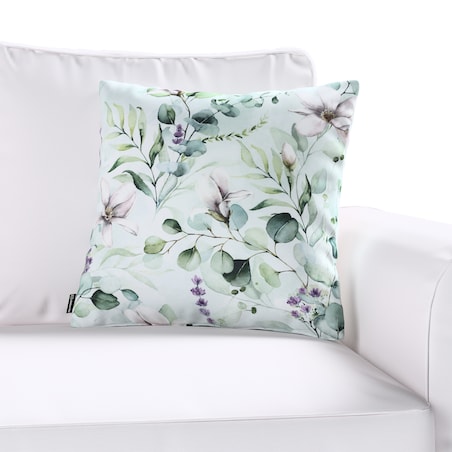 Poszewka Kinga na poduszkę 50x50 magnolie na miętowym tle
