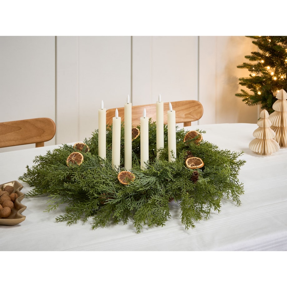 Zestaw 6 świec LED SAPHIR 24 cm Złamana biel