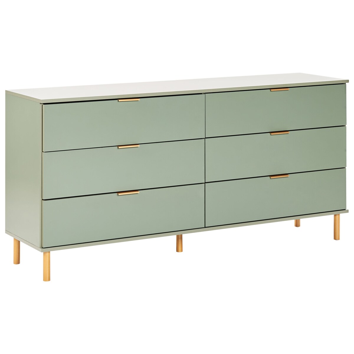 Komoda 6 szuflad WALPOLE Zielony