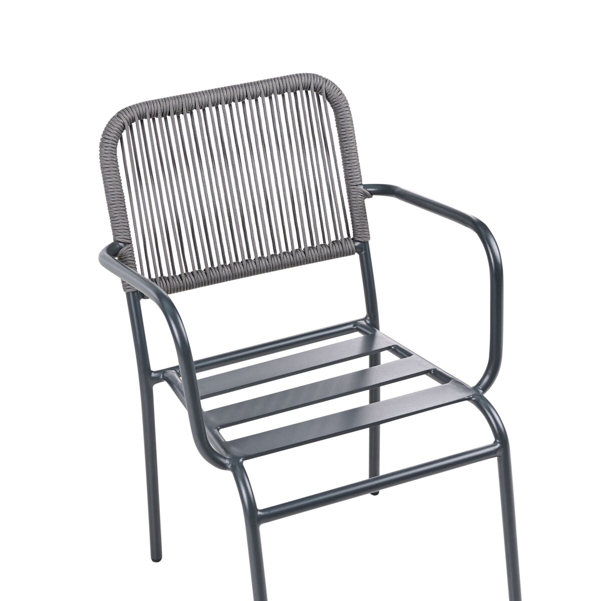 Zestaw 8 krzeseł ogrodowych z poduszkami TACENO Metal Szary