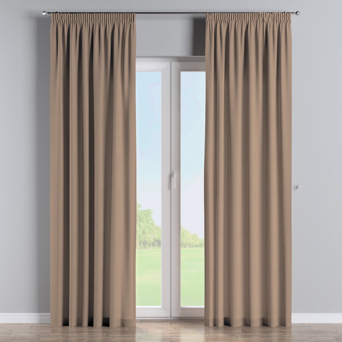 Zasłona na taśmie marszczącej 1 szt. 130x245 mocca