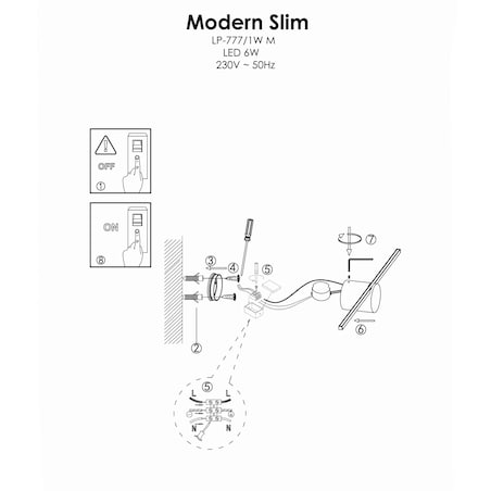 Lampa ścienna Light Prestige Modern Slim biały LED 3000K 1 szt.