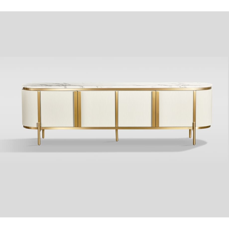 Komoda RTV złota kremowa Omega Glamour Premium 200x40x60