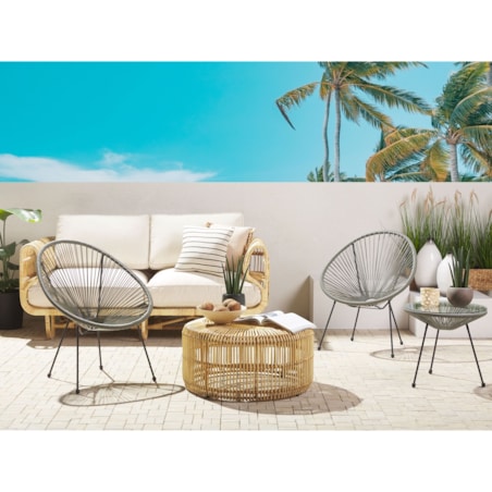 Zestaw mebli balkonowych z technorattanu szary ACAPULCO II