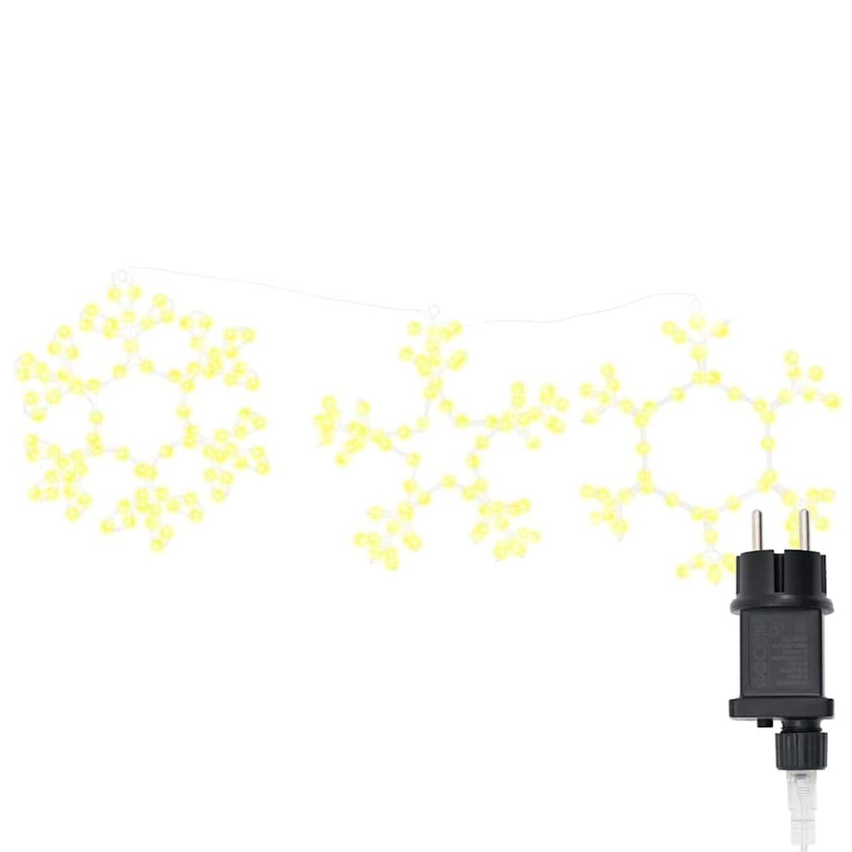 vidaXL Śnieżynka na Boże Narodzenie Ciepła biel 45 x 38 cm PVC