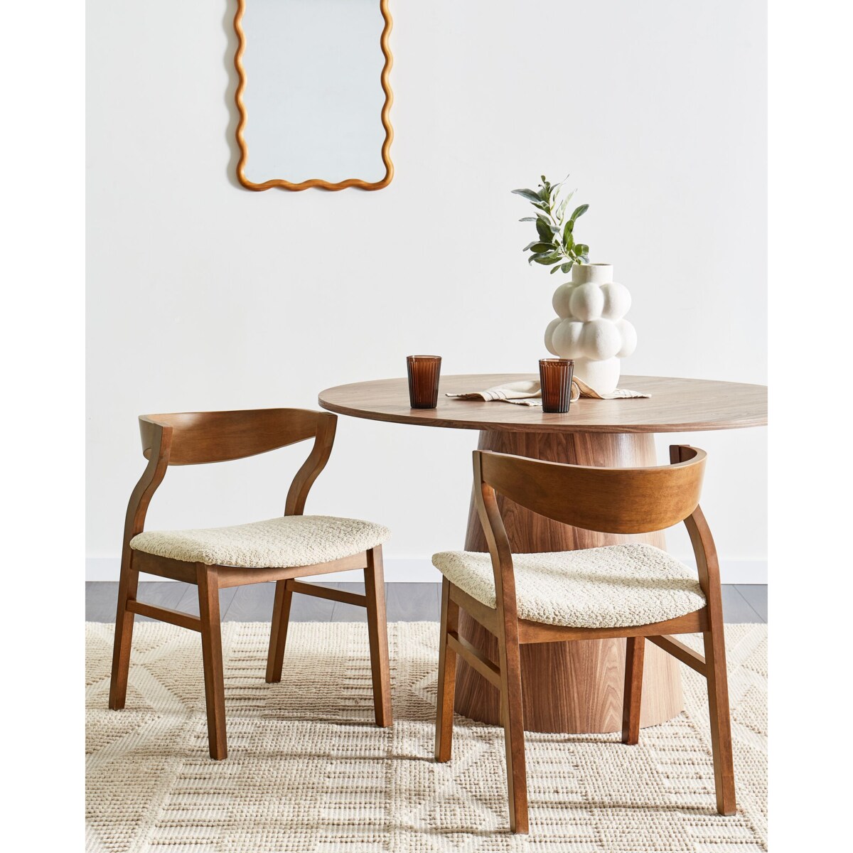 Krzesło do jadalni Zestaw 2 Jasnobeżowy MAROA