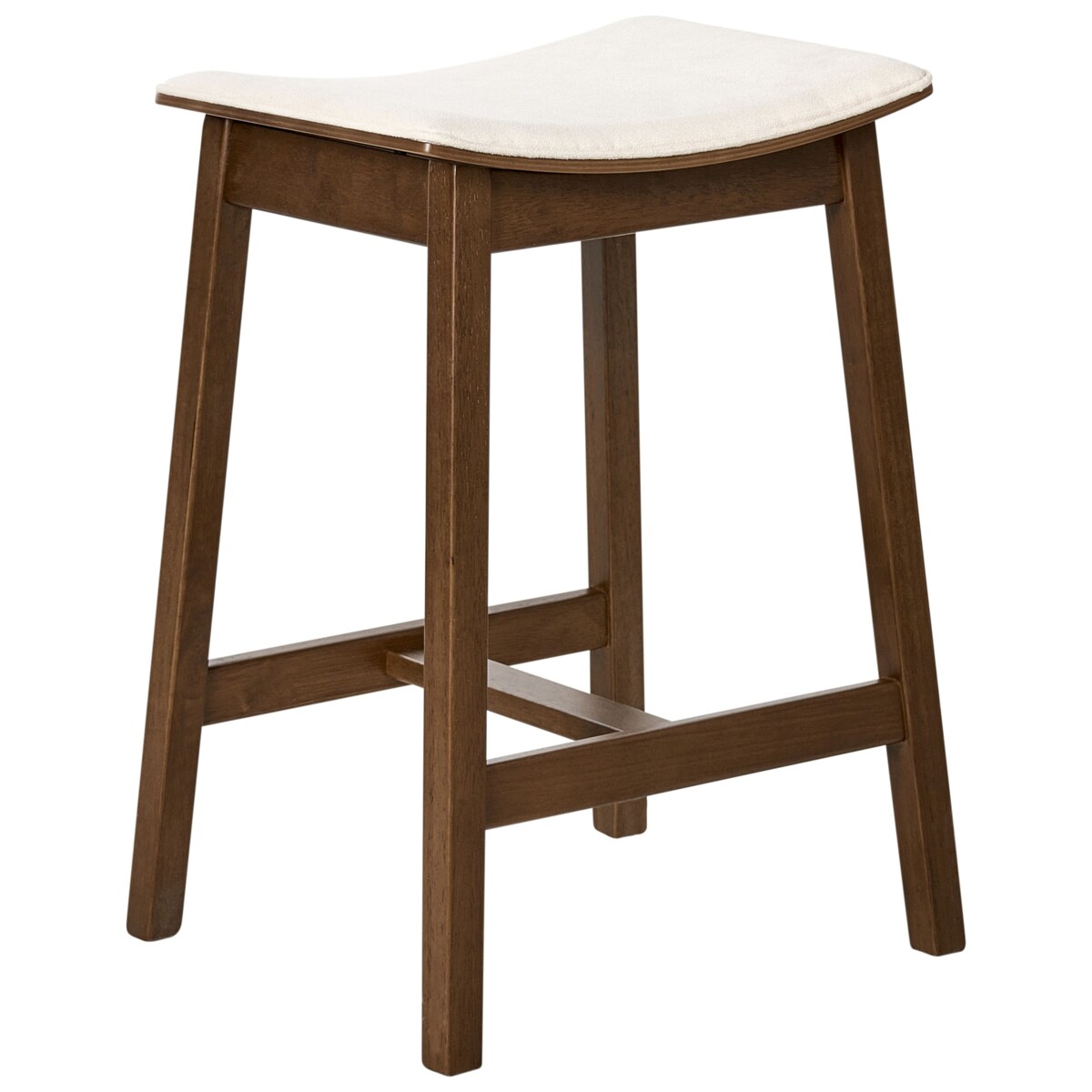 Zestaw 2 hokerów barowych DIXON Drewno Złamana biel/ ciemny brąz