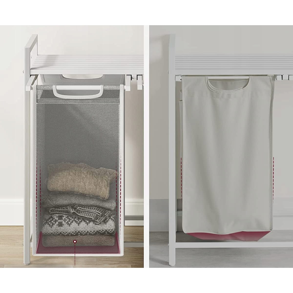 Szafka Łazienkowa Kosze 73X33X72 Cm Biały