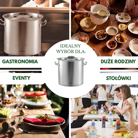 Kinghoff garnek gastronomiczny z pokrywą 98l KH1968
