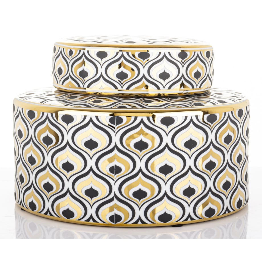 Pojemnik ceramiczny o ciekawym wzorze 16x23x23 cm