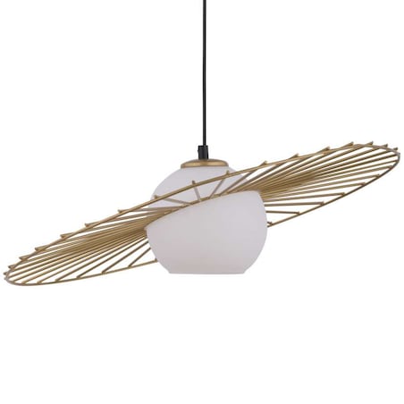 Modernistyczna LAMPA wisząca SOL 32037 Sigma metalowa OPRAWA druciana ZWIS szklana kula ball czarna biała złota