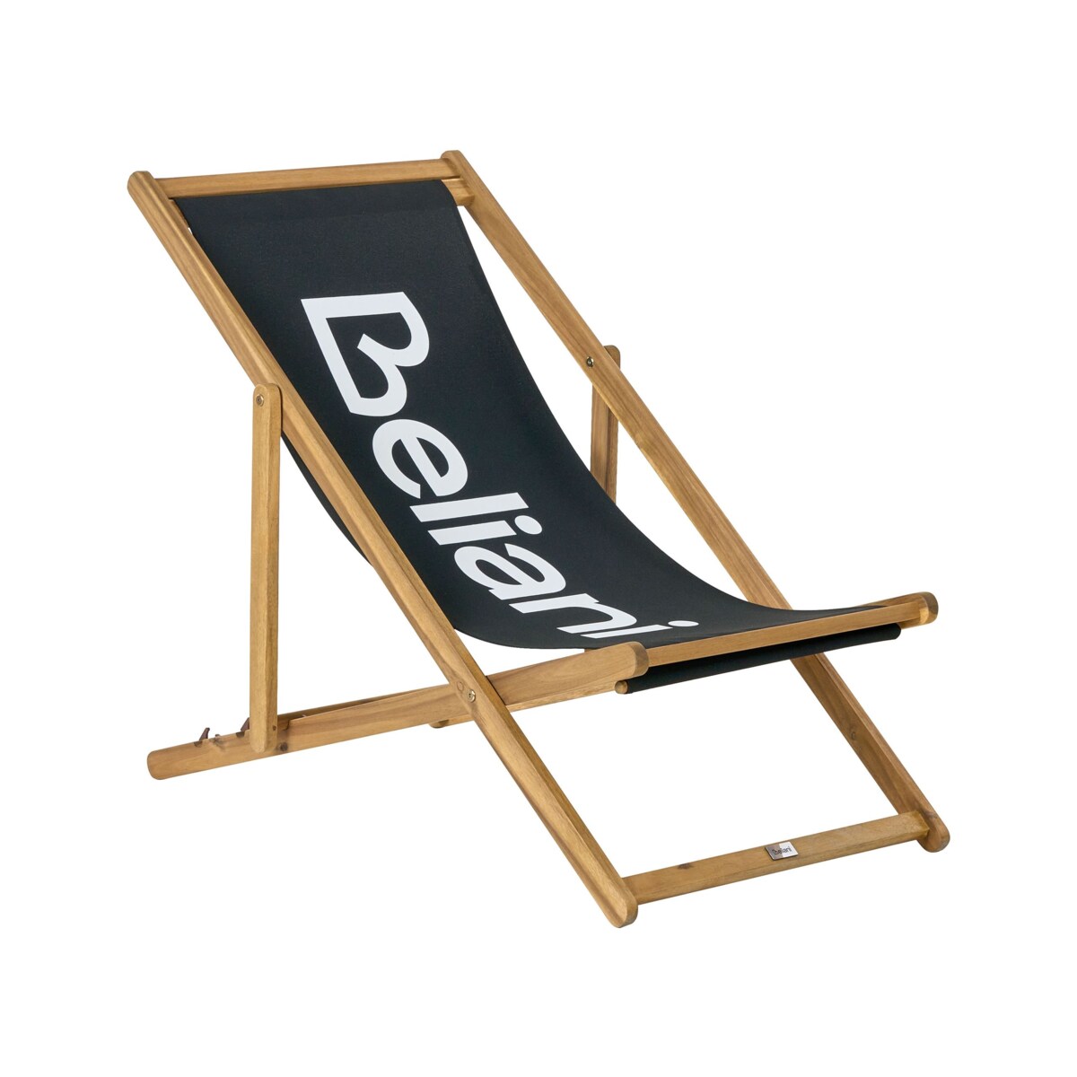 Leżak Drewno akacjowe Czarny ANZIO