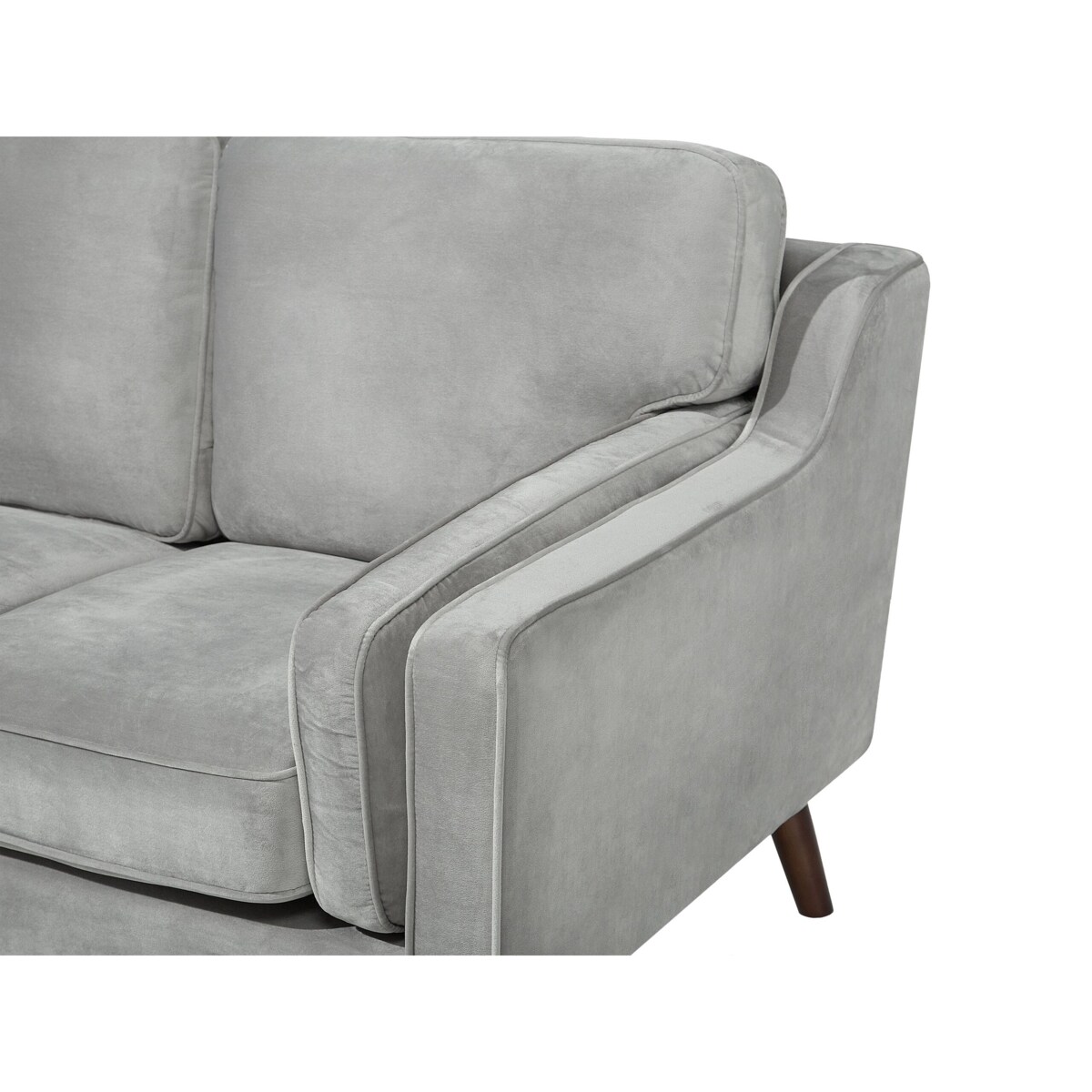 Sofa 3-osobowa welurowa jasnoszara LOKKA