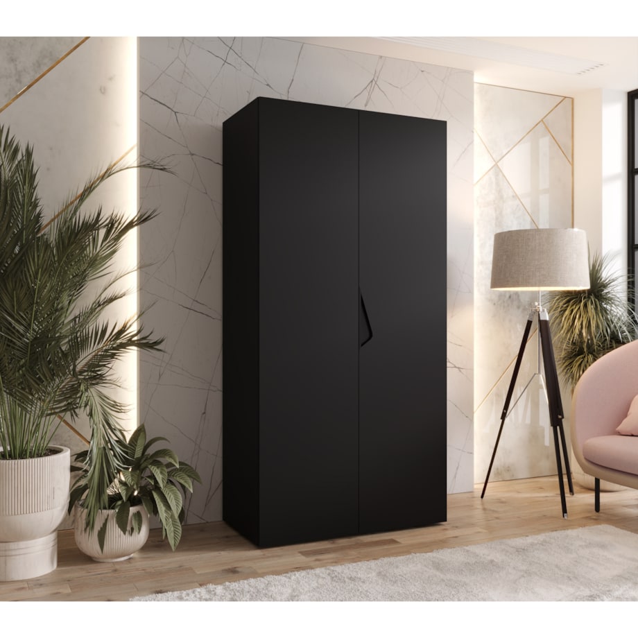 Szafa uchylna Sandi 1 100 wys 202 cm Czarny + u Czarny