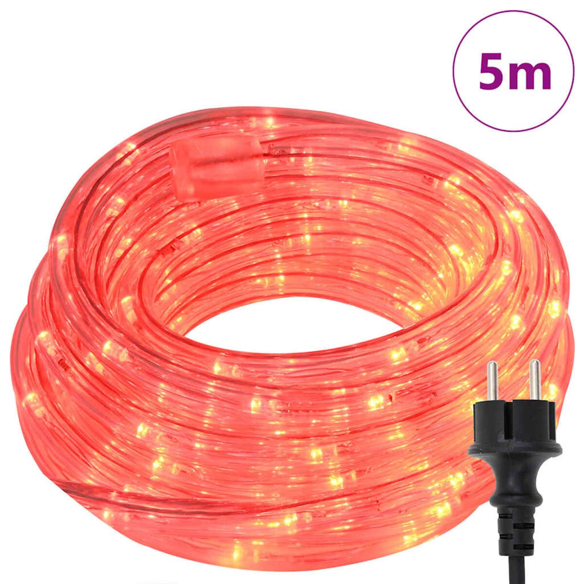 vidaXL Lina świetlna z 120 diodami LED Czerwony 5 m PVC