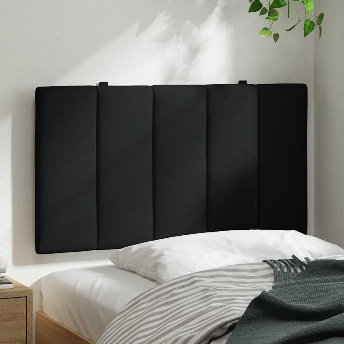 vidaXL Poduszka na wezgłowie, Hanko, czarna, 80 cm, tkanina