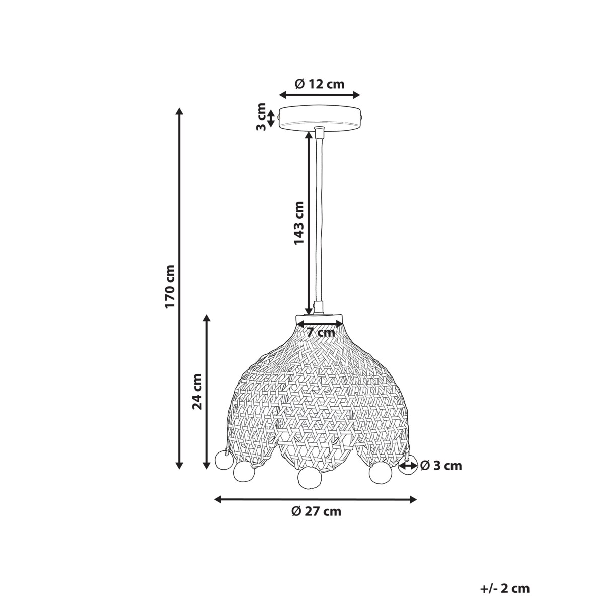 Lampa wisząca MANYAME Rattan Naturalny
