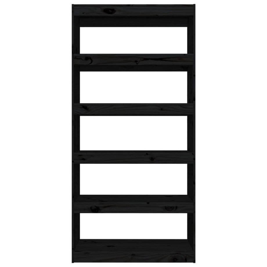 vidaXL Regał na książki/przegroda, czarny, 80x30x167,4 cm, sosnowy