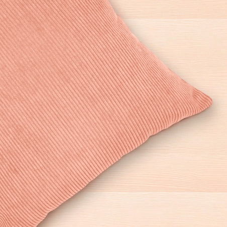 Łososiowa sztruksowa poduszka dekoracyjna 50x50 Iga - ciepły jasny róż