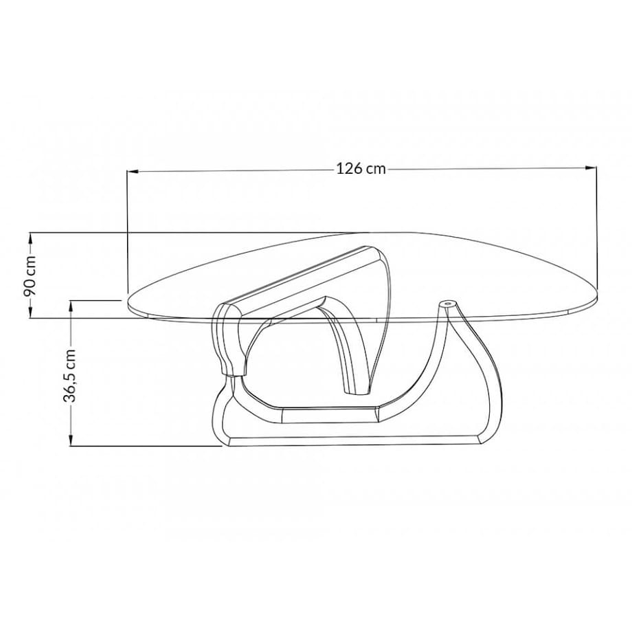 Szklany stolik kawowy Stable DC-664 King Home podstawa drewniana jesion beżowy