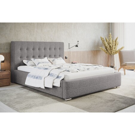 Łóżko sypialniane 140x200 BEN 2- szare