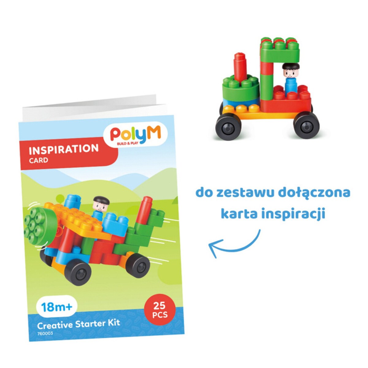 Miękkie Klocki Konstrukcyjne Kreatywny Zestaw Startowy 25 el. 18m+ PolyM